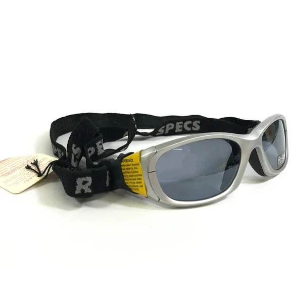Rec Specs Sport Goggles MX31 Silver Wrap Frames with Gray Lenses 53-17-130